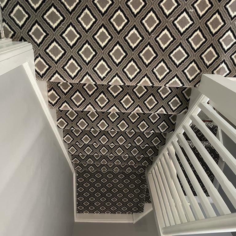 Carpet in stairs, supply and installation in Basildon, UK