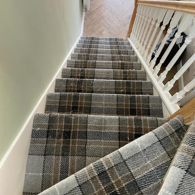 Carpet in stairs, supply and installation in Basildon, UK